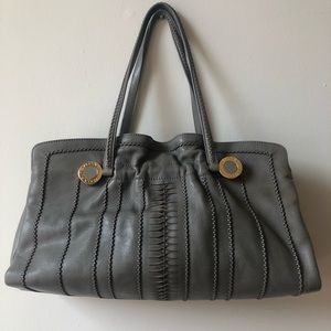 BVLGARI Monete Grey Leather Tote